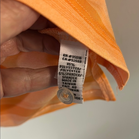 Orange Striped Polo Shirt with Classic Collar - Picture 4 of 5